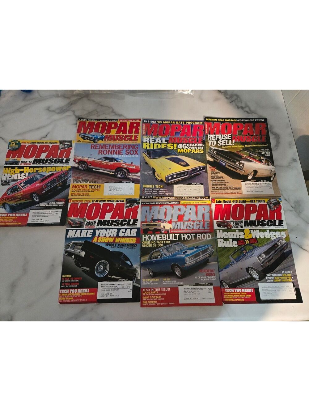 Set of 8 Mopar Muscle Magazines - Classic Car Restoration and Performance
